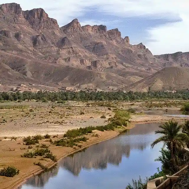 Draa Valley palm oasis on the Marrakech to Zagora route