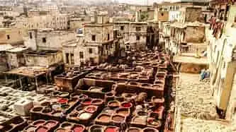 Fes el-Bali medina ancient tanneries Morocco