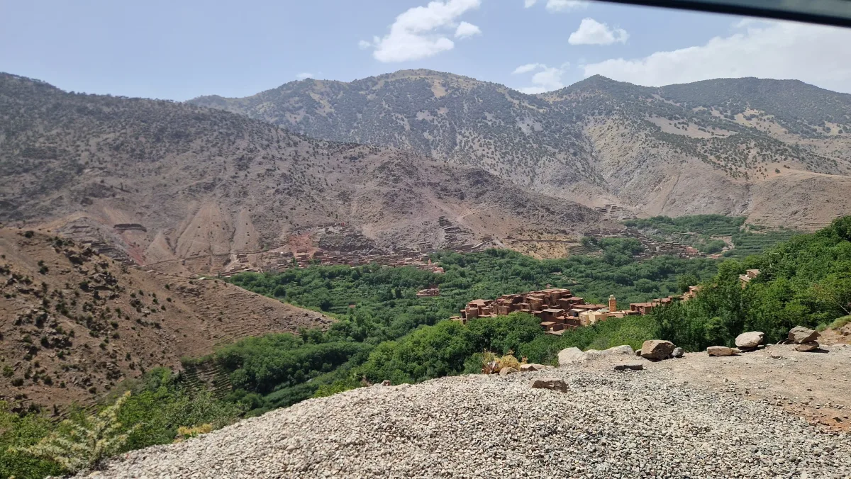 Green Azzaden Valley with Berber villages west of Imlil in the High Atlas